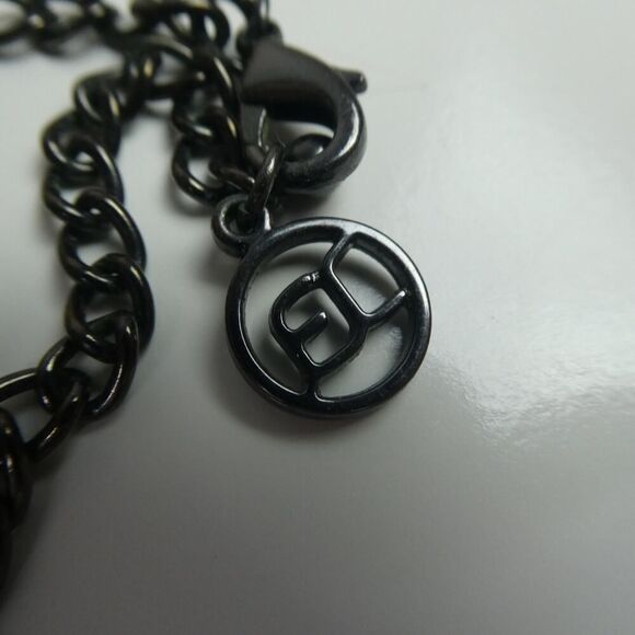 Erica Lyons Chunky Beaded Necklace Plus Size Friendly Super Long Grey Black 38" - Picture 6 of 7